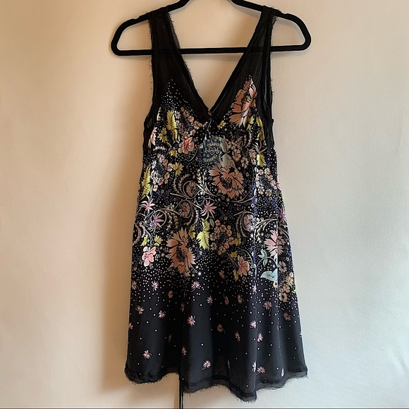Free People Dresses & Skirts - Free People Intimately Free ~new~ Black Floral Longwood Slip Dress